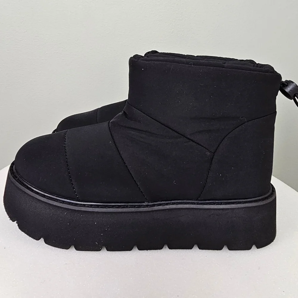 Portland Boot Company Women's Metallic Puffer Cozy Booties in Black - Picture 10 of 14